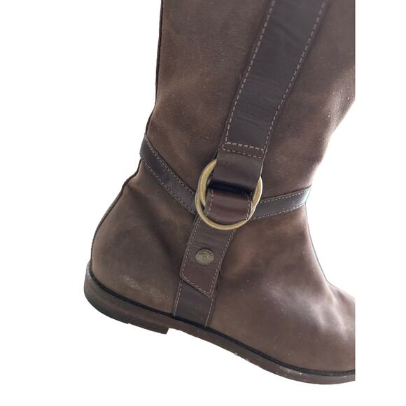 Cole Haan brown leather harness pull on knee high boots size 8.5 - Picture 2 of 8
